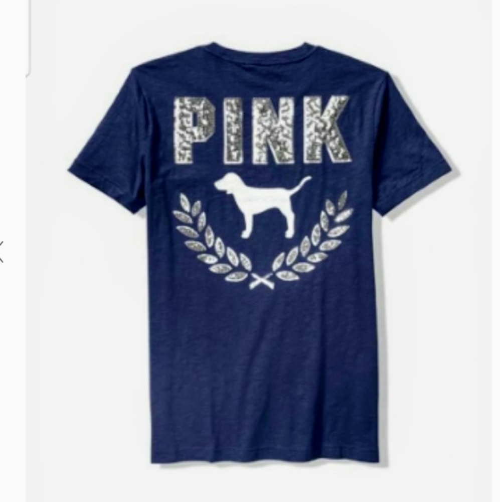 Pink Victorias secret Blue bling Tee( ISO)